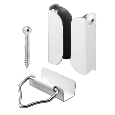PRIME-LINE 7/16 in. Screen Top Hangers and Bottom Latches, Aluminum, White Finish 2 Sets PL 7847